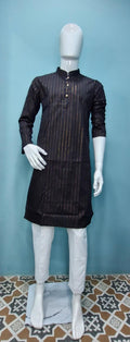Men's Classic Kurta with Embroidered Pinstripes (1300)