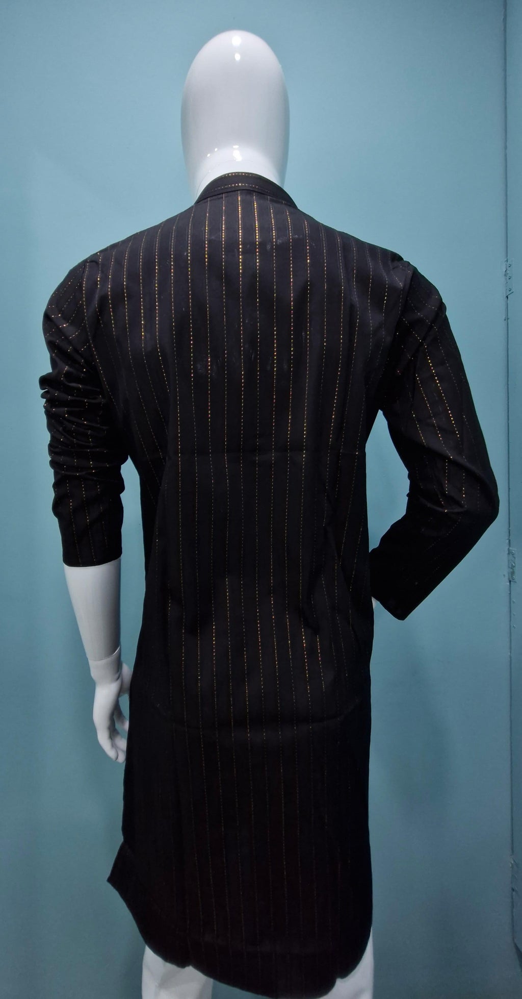 Men's Classic Kurta with Embroidered Pinstripes (1300)