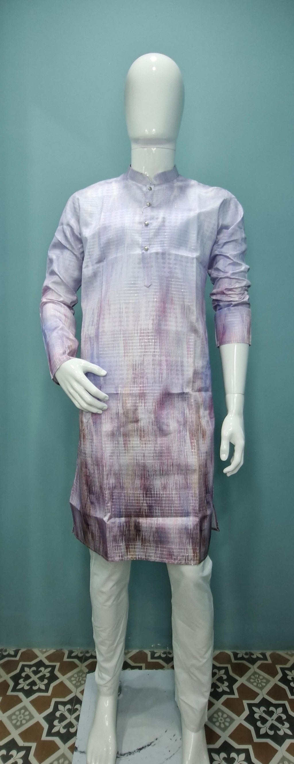 Men’s Jacquard Kurta in Watercolor Wash Design(2020)