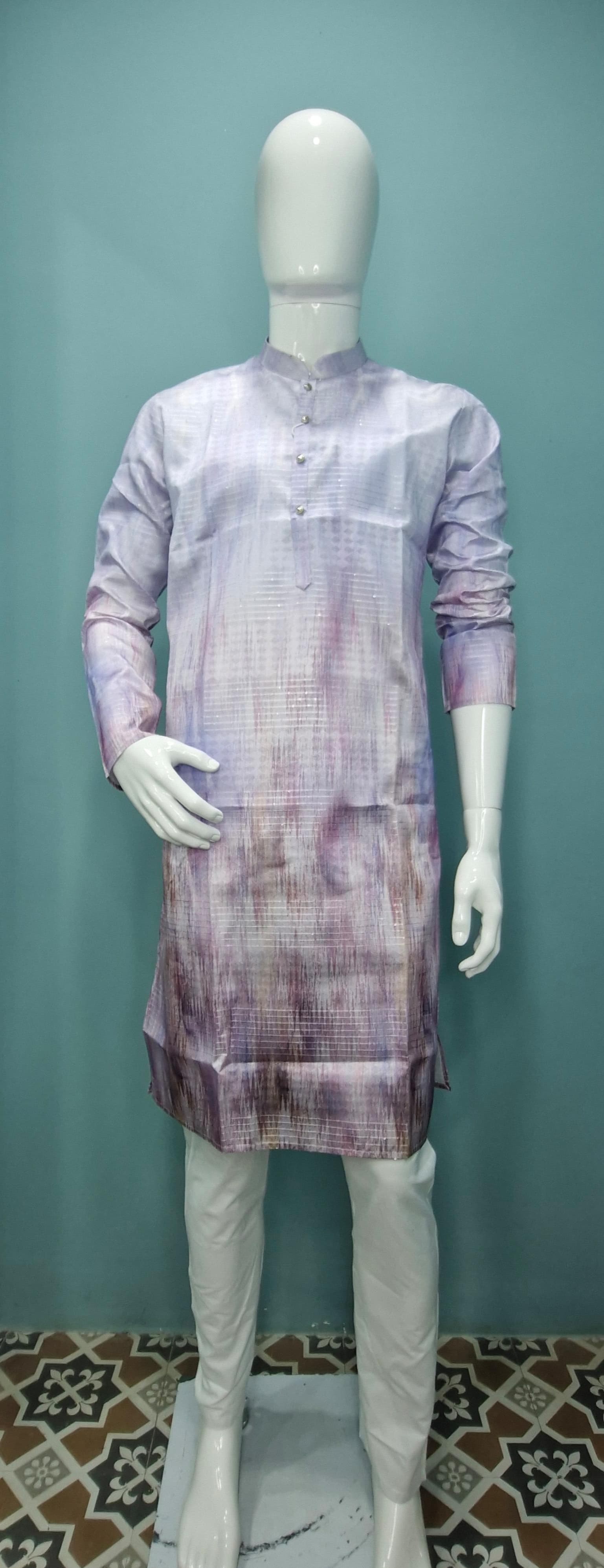 Men’s Jacquard Kurta in Watercolor Wash Design(2020)