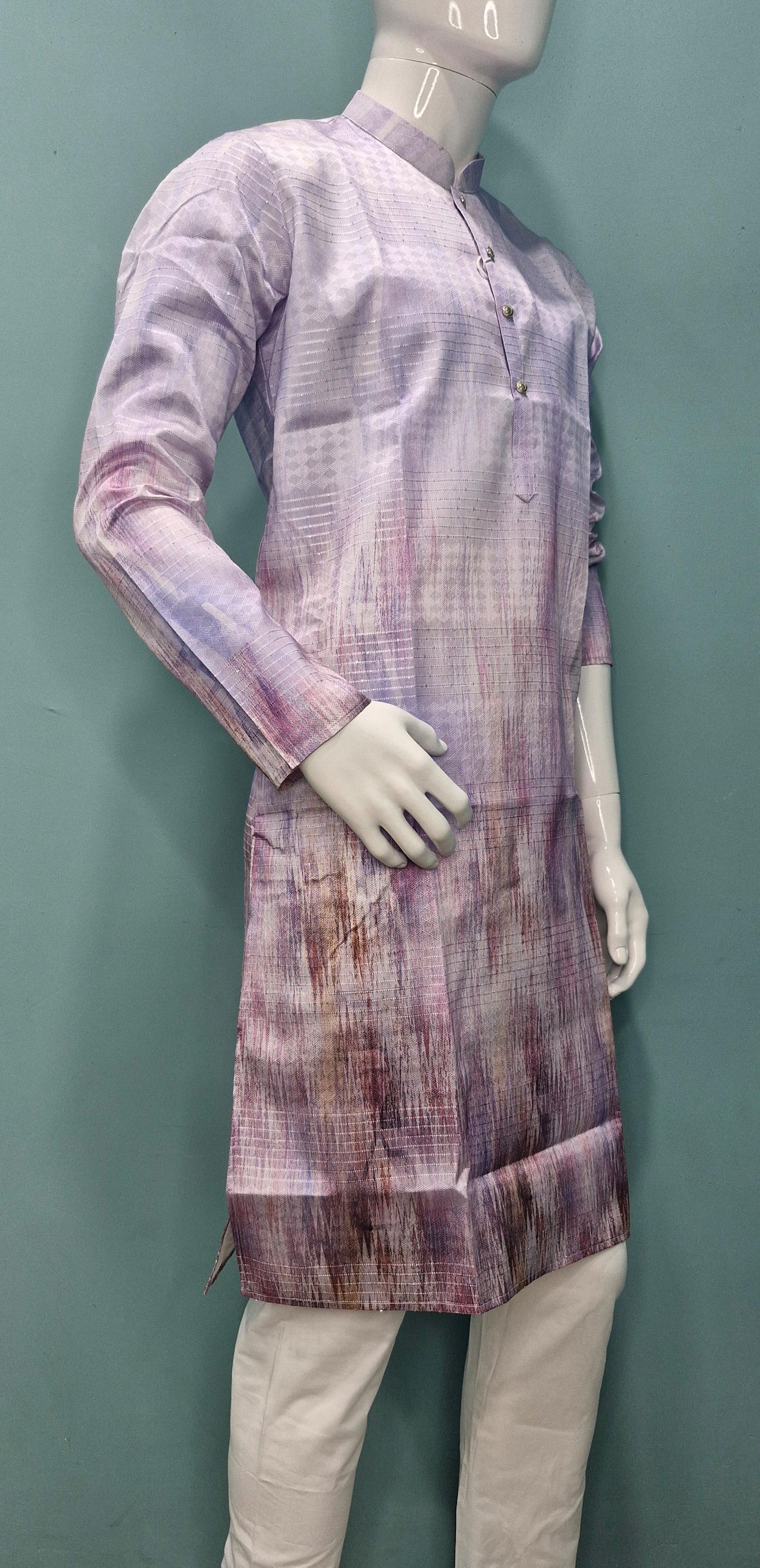 Men’s Jacquard Kurta in Watercolor Wash Design(2020)