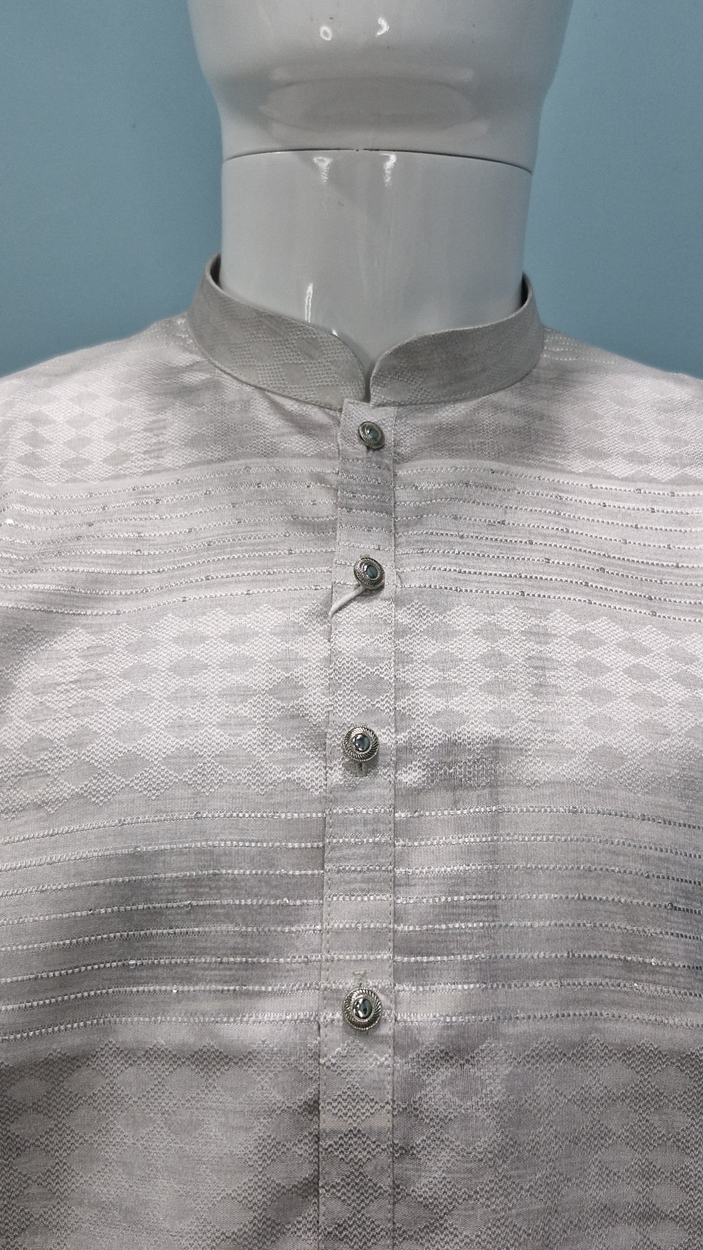 Men’s Rustic Ash Ombre Kurta – Minimalist Grey with Earth-Toned Edge | Subtle Yet Striking Ethnic Wear(2020)