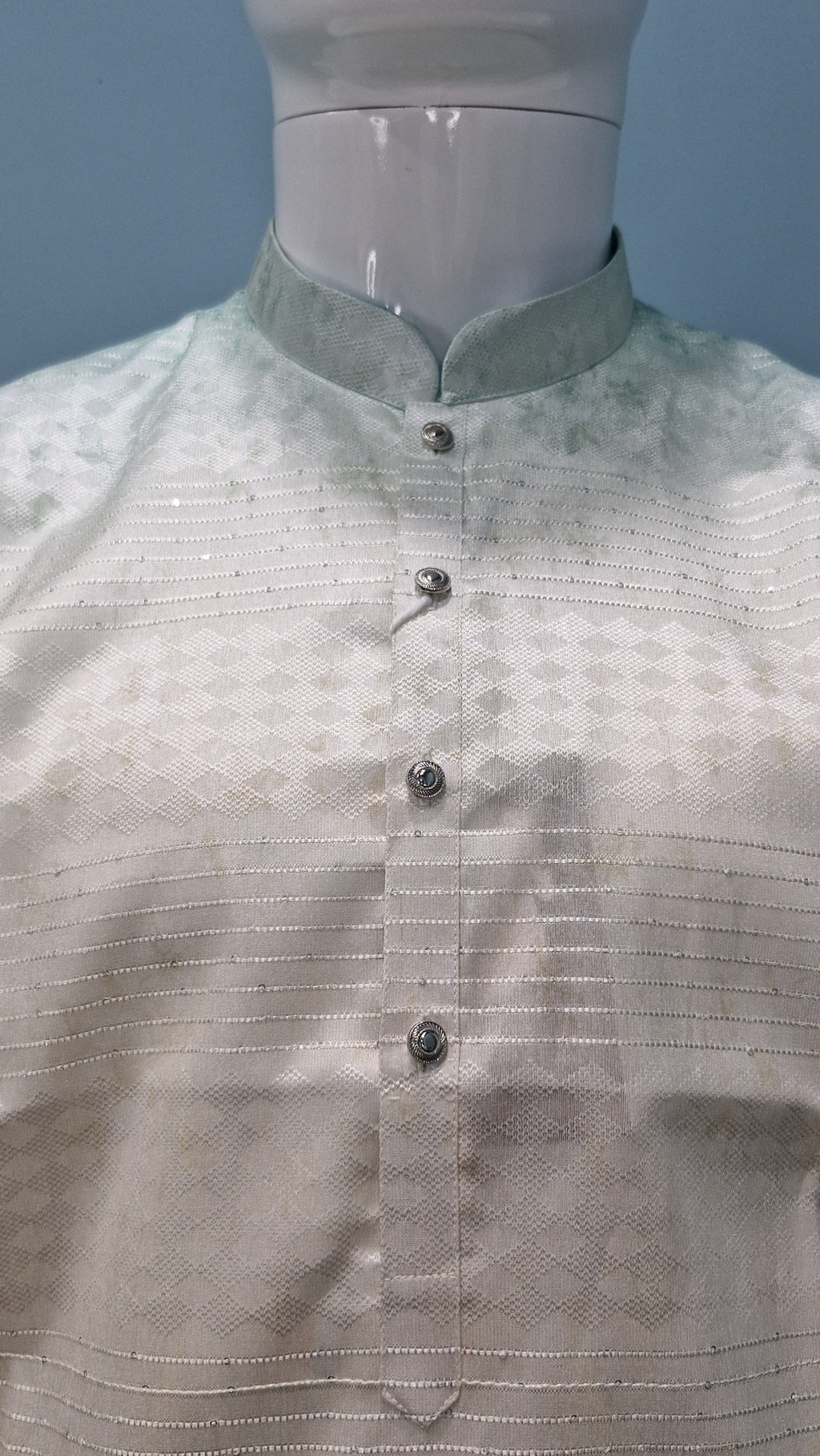 Men’s Ivory to Indigo Ombre Kurta with Geometric Ikat Pattern | Luxe Festive &amp; Fusion Wear(2020)