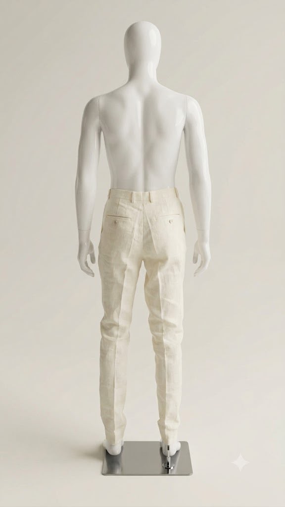 Classic Ivory Tailored Linen Pants(lilen)