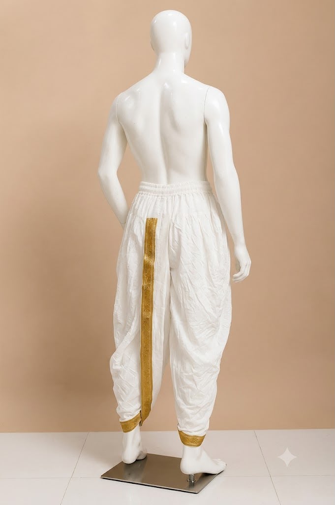 Royal Gold-Bordered Ready-to-Wear Dhoti Pants(7071)