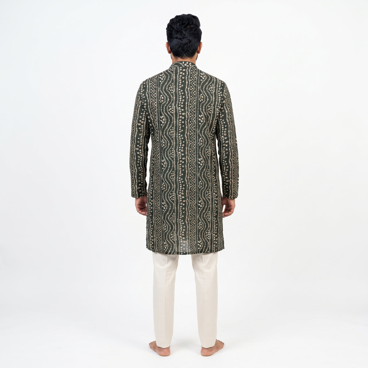Bandhni Printed Kurta with Matching Dupatta Set for Men(52Dl)