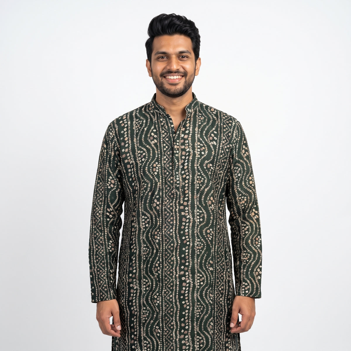 Bandhni Printed Kurta with Matching Dupatta Set for Men(52Dl)
