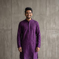 Royal Violet Mirror-Work Chikankari Kurta(70113)