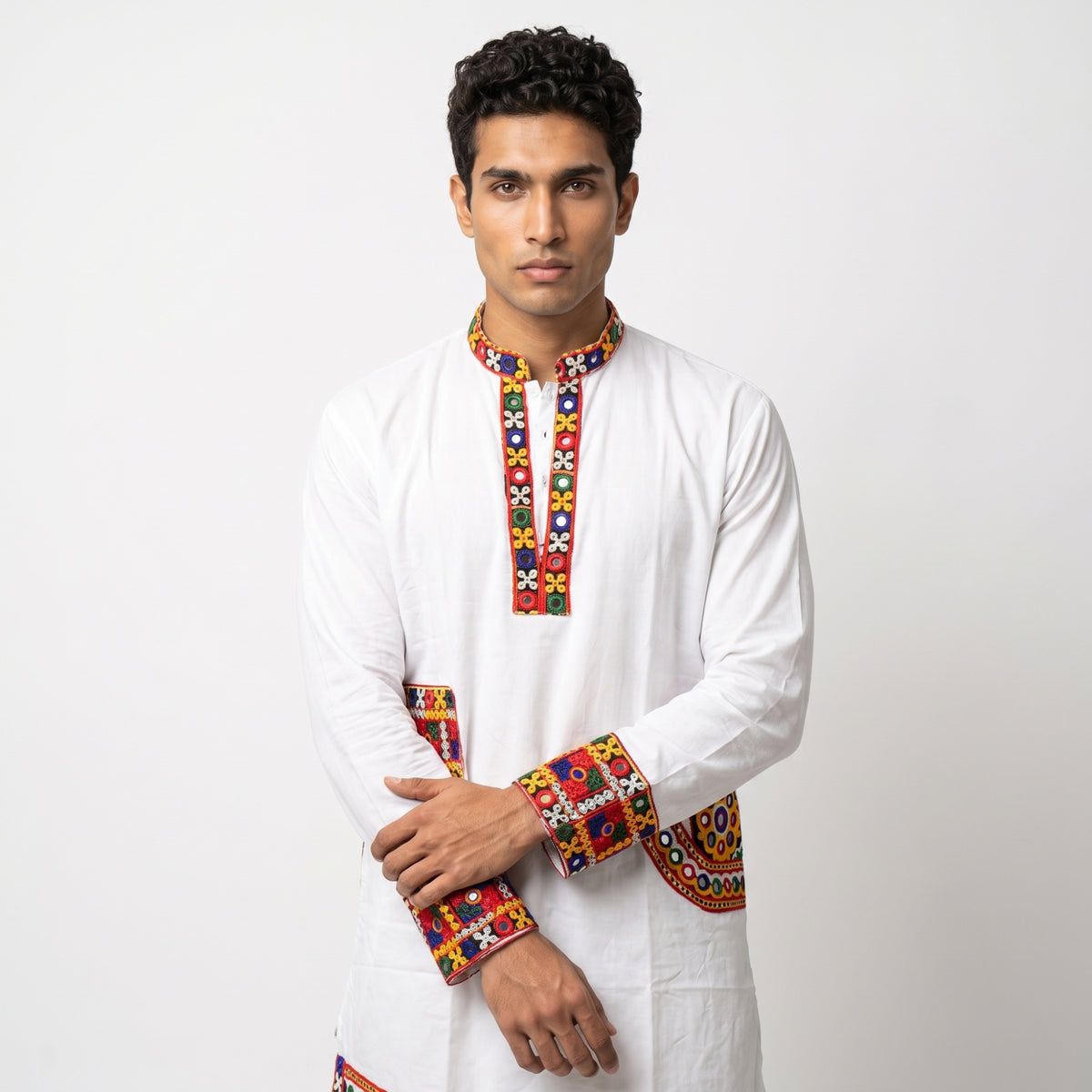 Men’s Festive Kutchi Mirror-Work Kurta (2878)