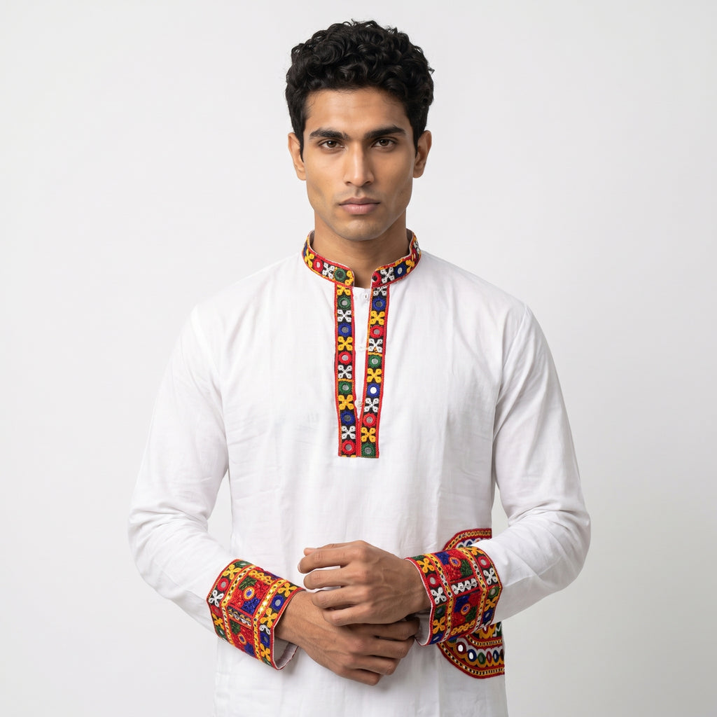 Men’s Festive Kutchi Mirror-Work Kurta (2878)