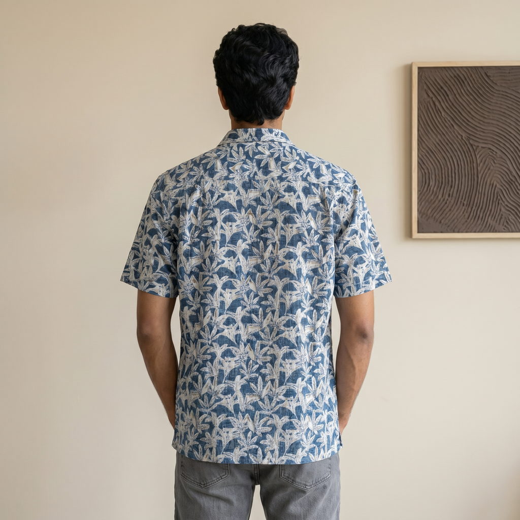 Ocean Bloom Designer Cotton Shirt (1102)