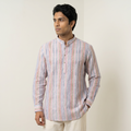 Men's Pastel Striped Short Kurta (334)