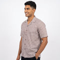 Men's Pink Floral Printed Half Sleeve Relaxed Fit Shirt (1117)