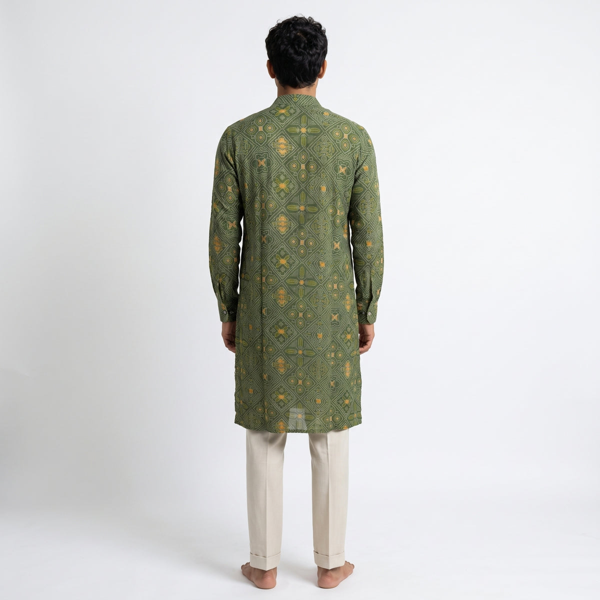 Emerald Bandhej Royal Kurta(2228)