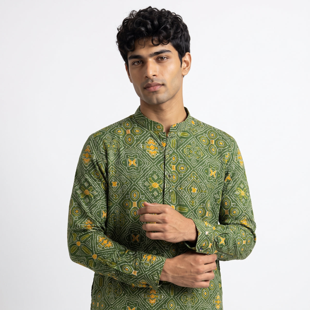 Emerald Bandhej Royal Kurta(2228)