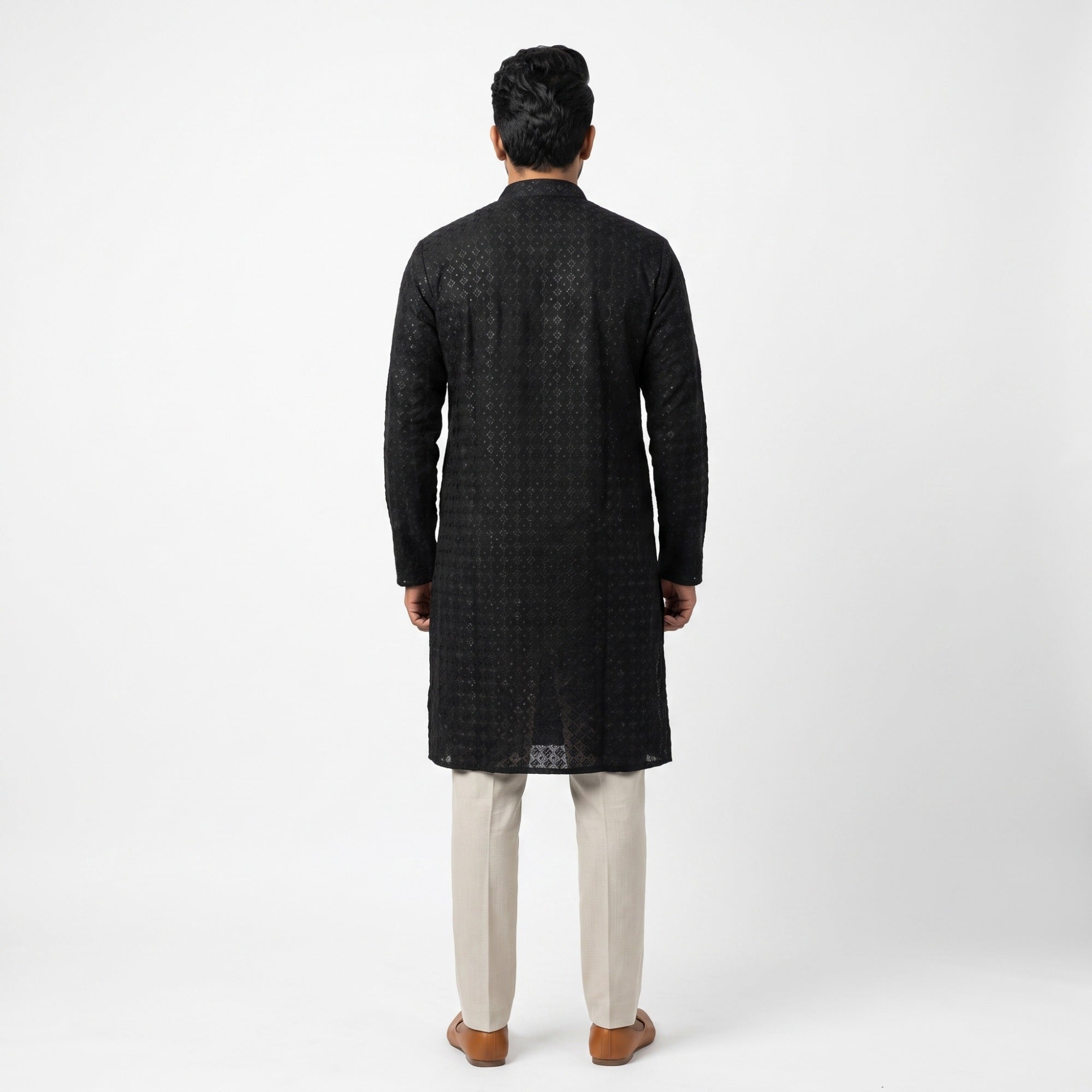 Midnight Diamond Chikankari Kurta(70113)