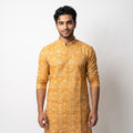 Mustard Gold Printed Ethnic Kurta(1557)