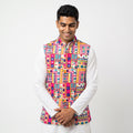 Embroidered Kutchi / Gujarati Patchwork Nehru Jacket (or Koti / Sadri)(5252)