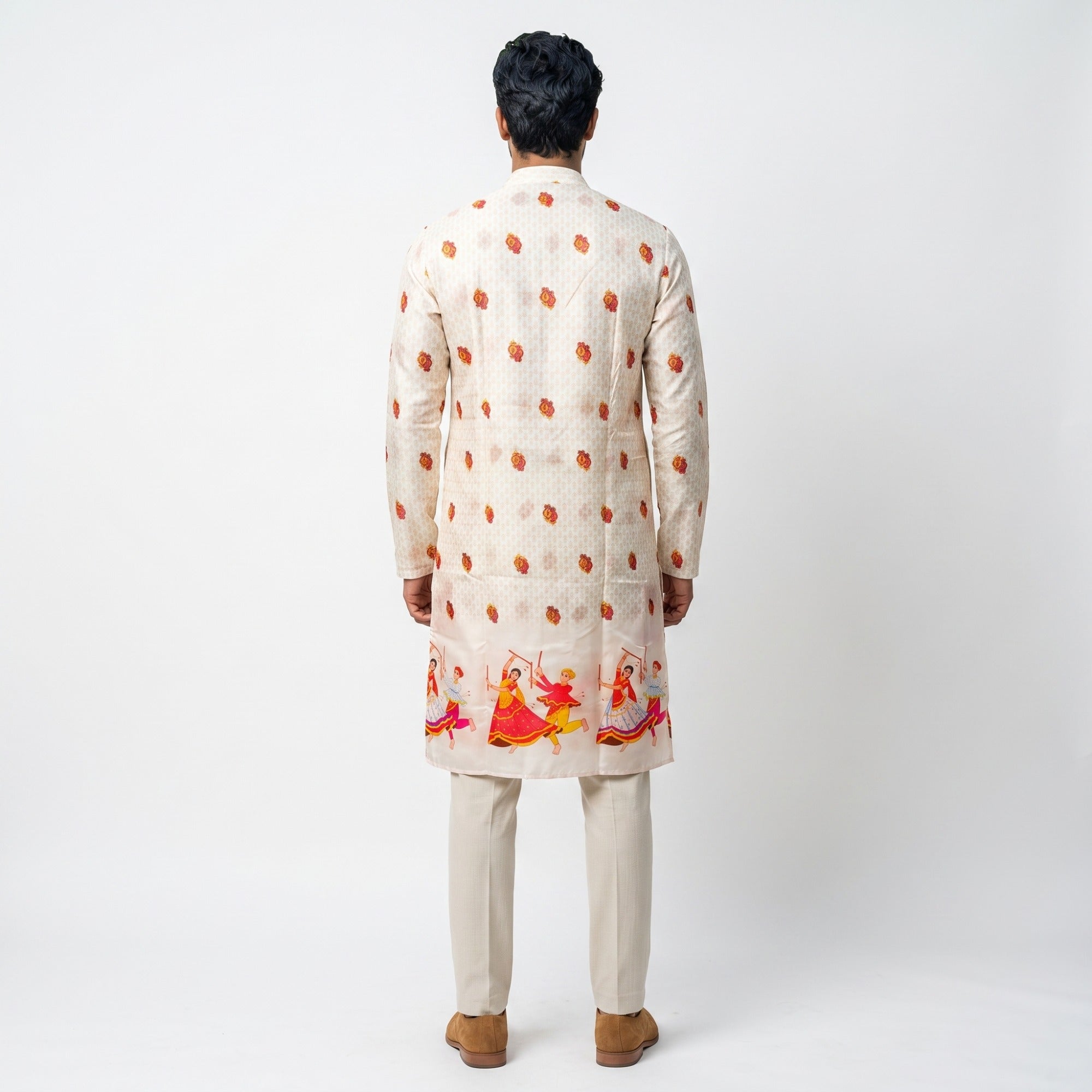 Off-White Festive Dandiya Print Kurta(1252)