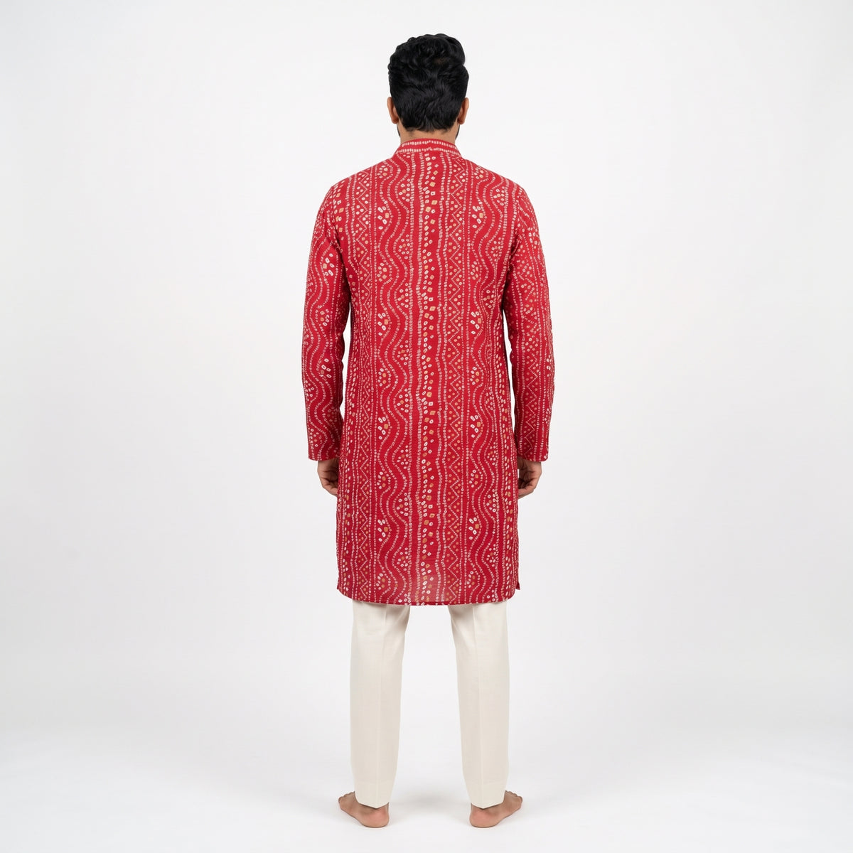 Bandhni Printed Kurta with Matching Dupatta Set for Men(52Dl)