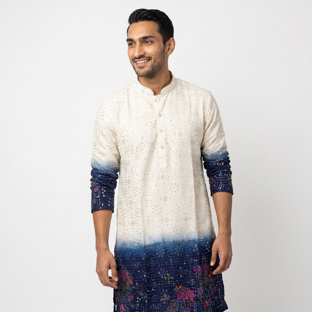 Shaded Ombre Designer Kurta for Men(10355)