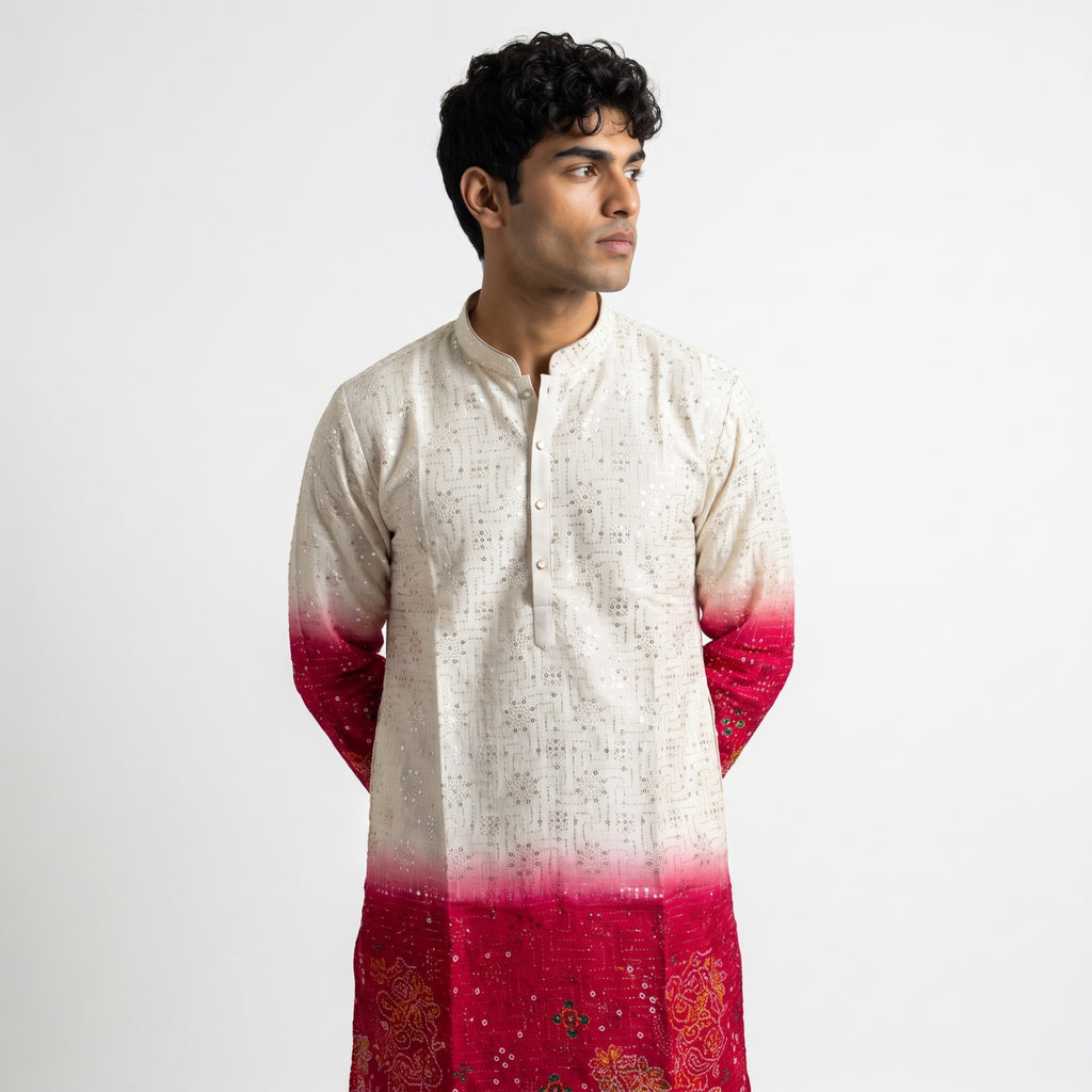 Shaded Ombre Designer Kurta for Men(10355)