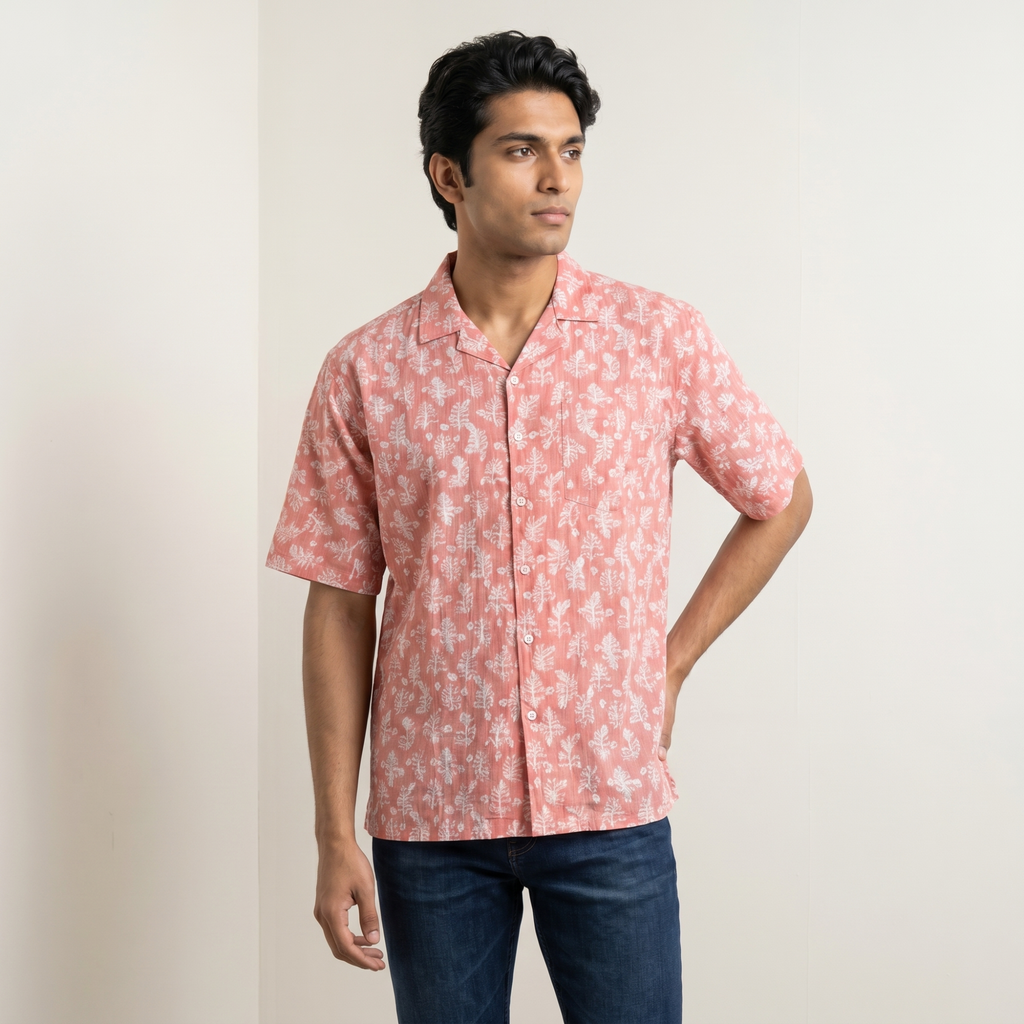 Blush Bloom Designer Cotton Shirt (1131)