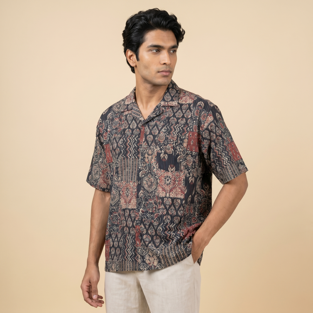 Midnight Mosaic Designer Cotton Shirt (1106)