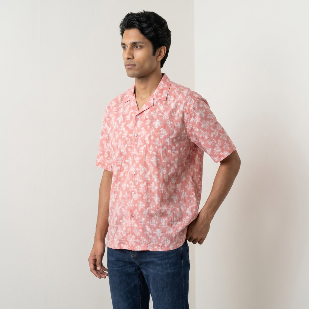 Blush Bloom Designer Cotton Shirt (1131)