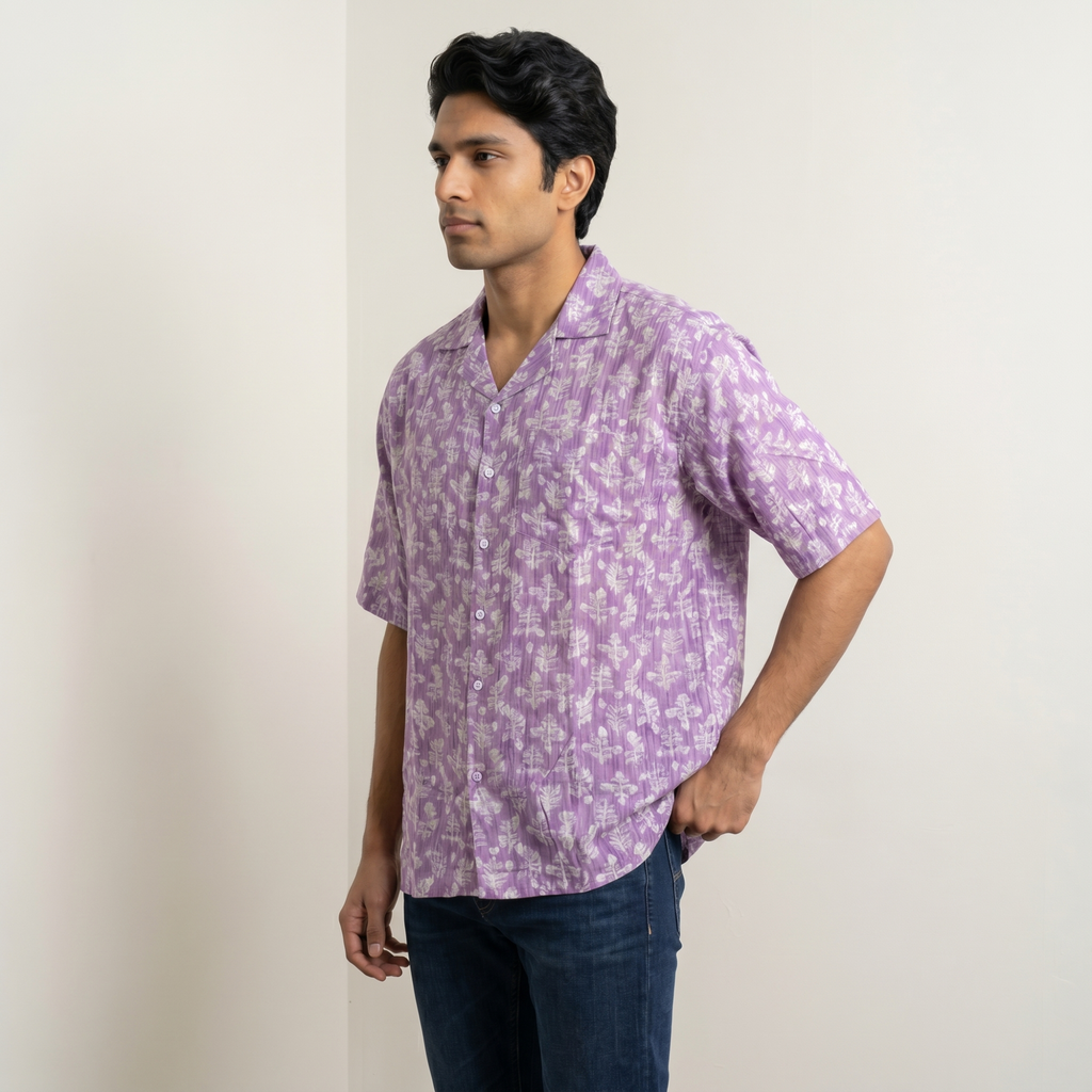 Lavender Mist Designer Cotton Shirt (1131)