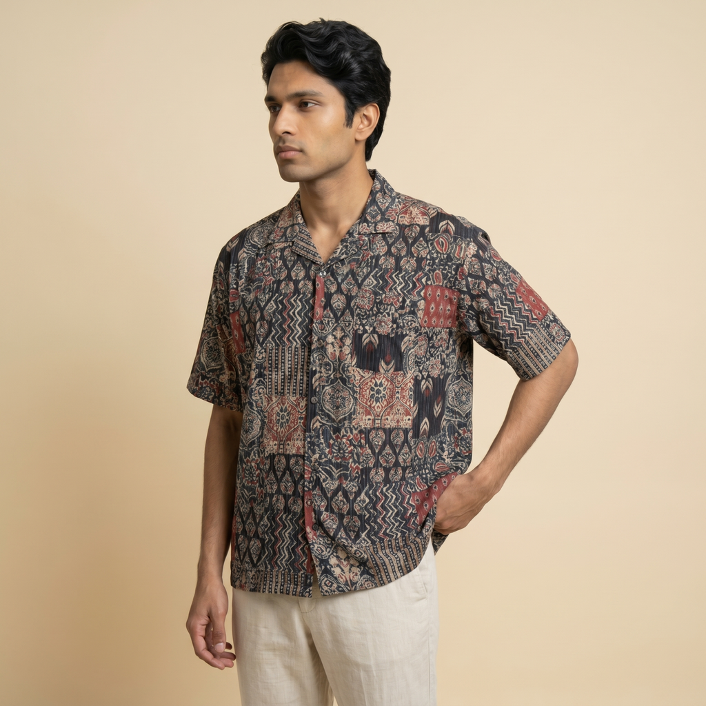 Midnight Mosaic Designer Cotton Shirt (1106)