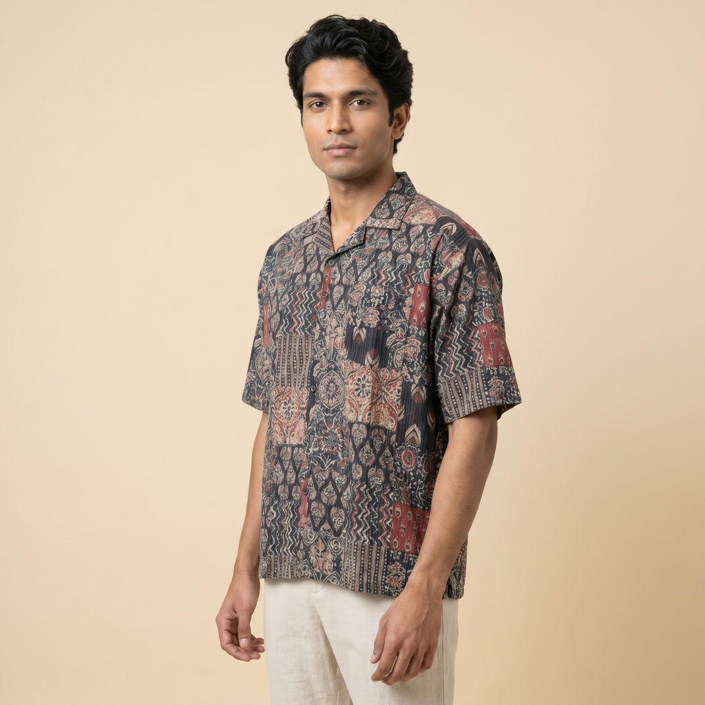 Midnight Mosaic Designer Cotton Shirt (1106)