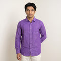 Men's Royal Purple Vertical Stripe Full Sleeve Cotton Shirt (1019)