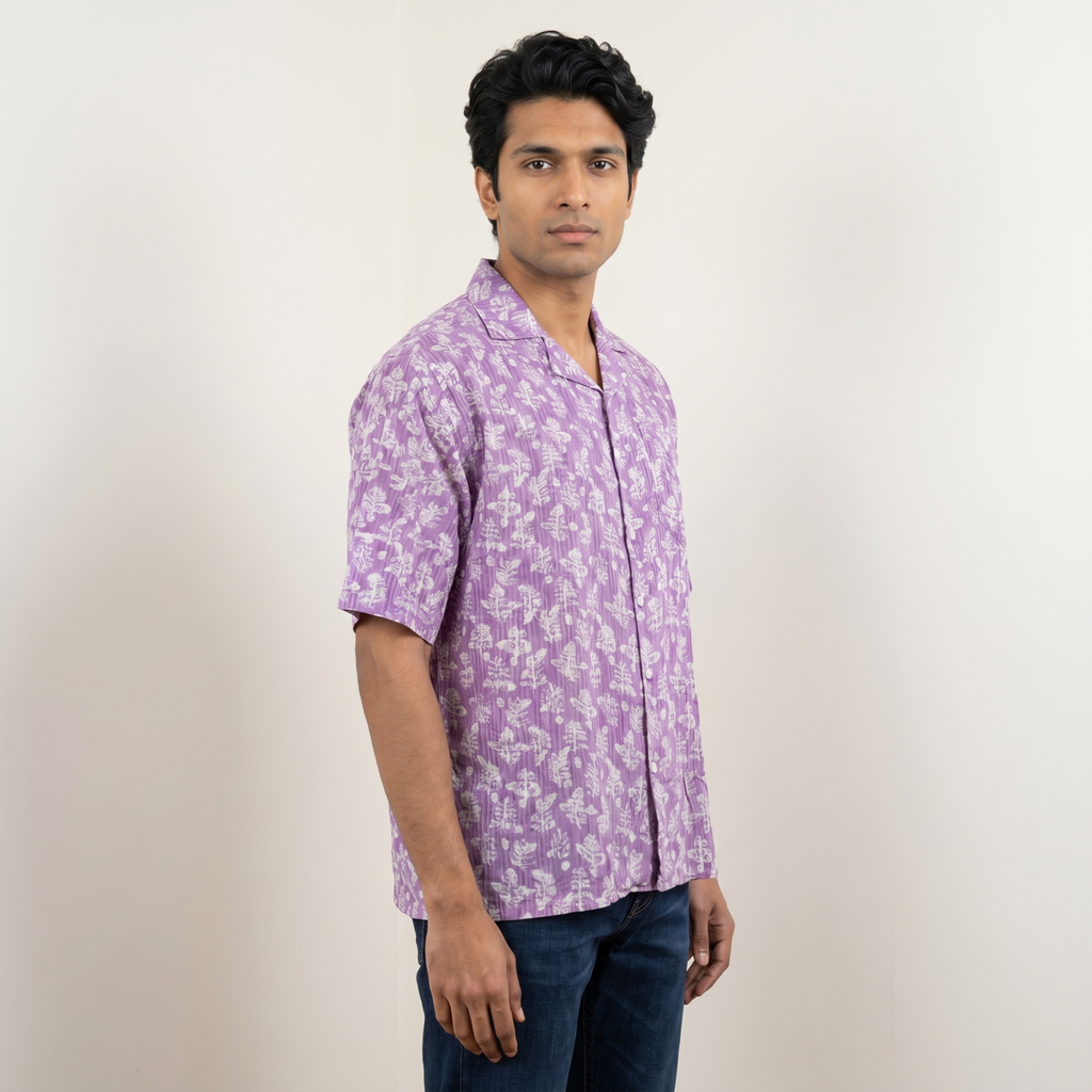 Lavender Mist Designer Cotton Shirt (1131)