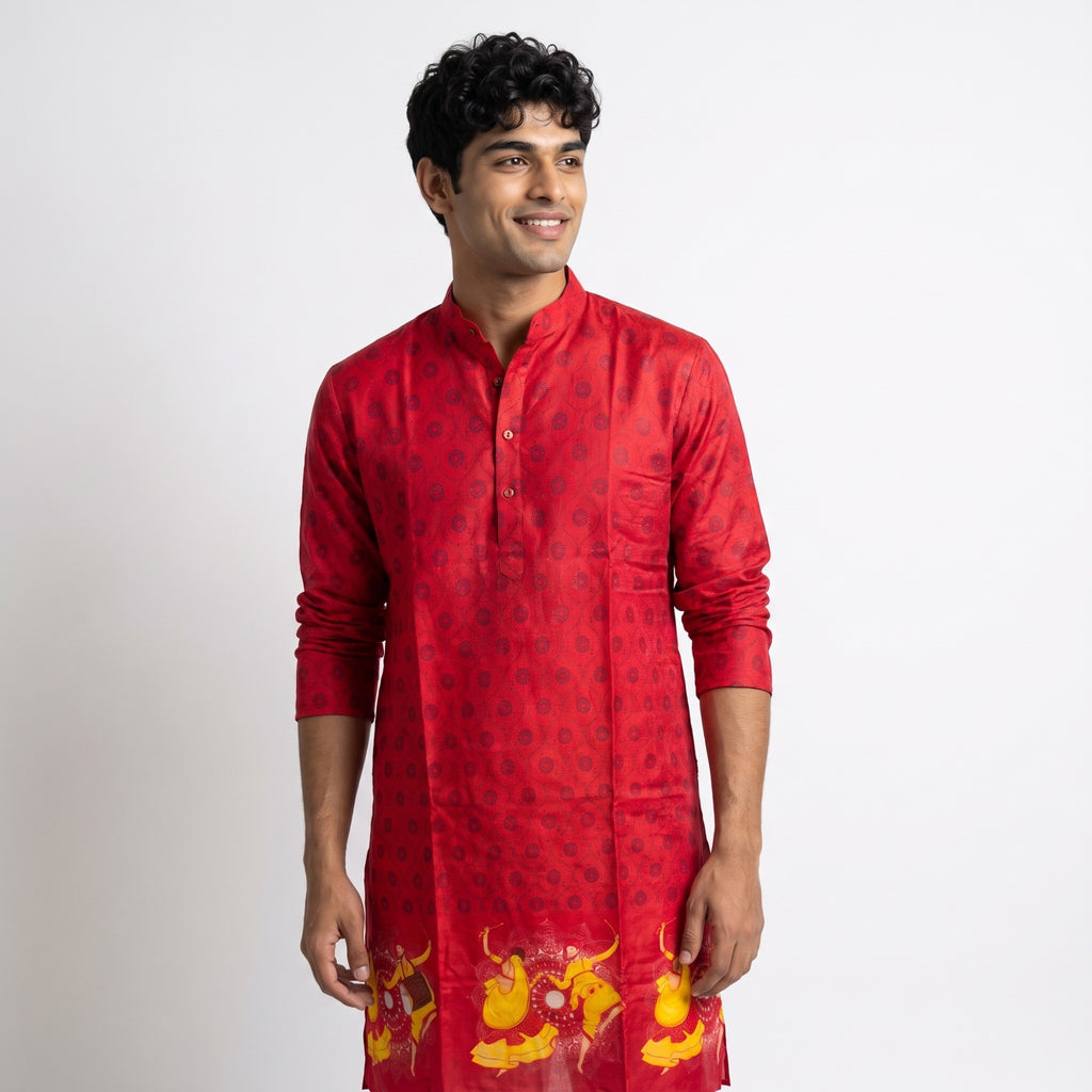 The Crimson Motif Kurta Set(1252)