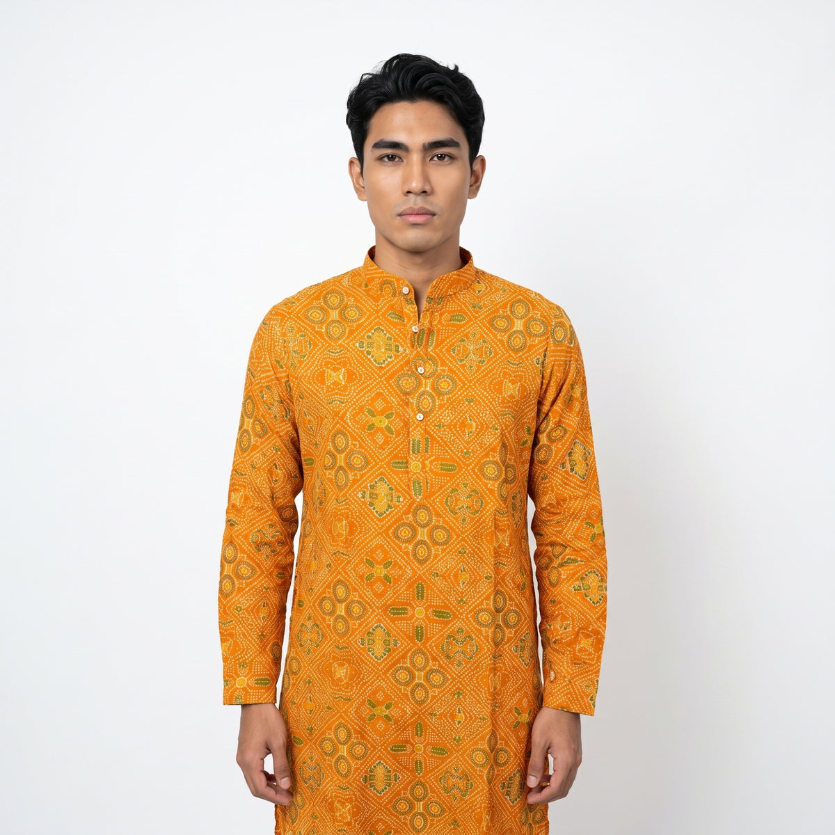 Men's  Bandhani Printed Cotton Kurta(2228)