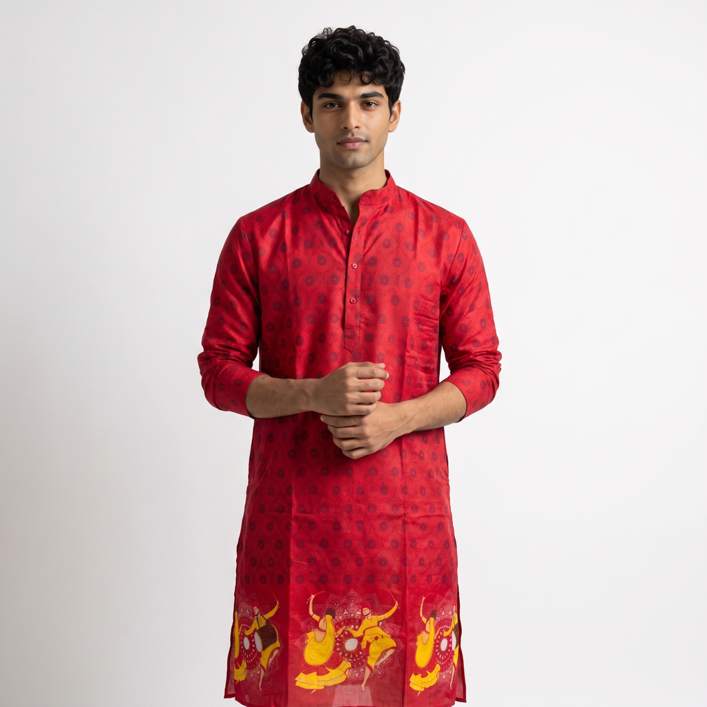 The Crimson Motif Kurta Set(1252)