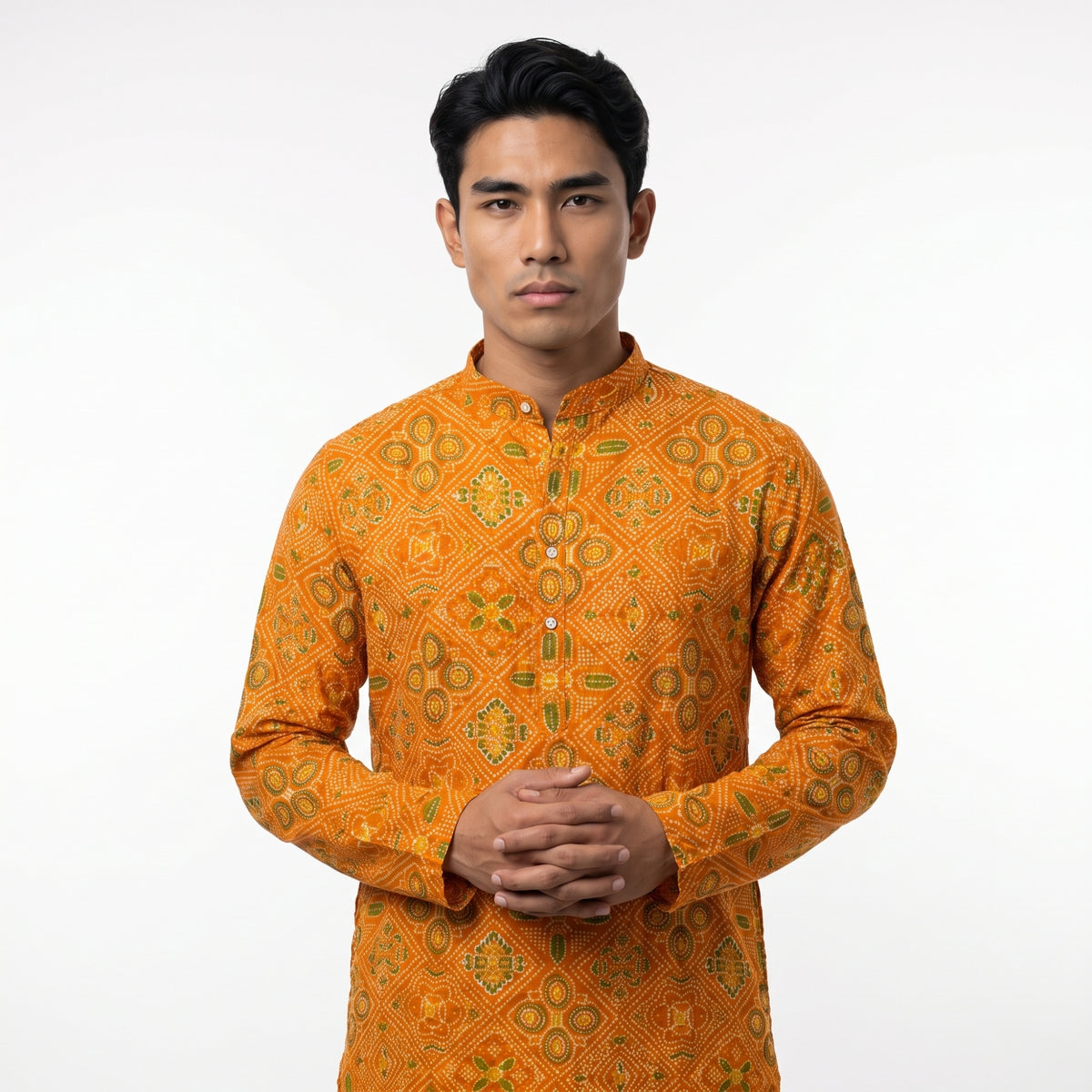 Men's  Bandhani Printed Cotton Kurta(2228)