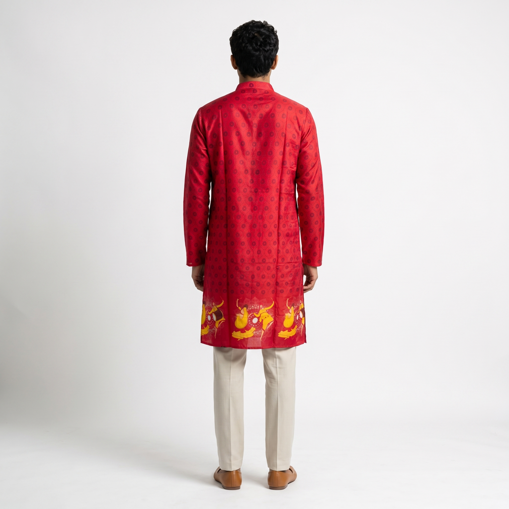 The Crimson Motif Kurta Set(1252)