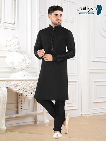Midnight Sovereign Black Kurta Set” – By Miitsu (k119)