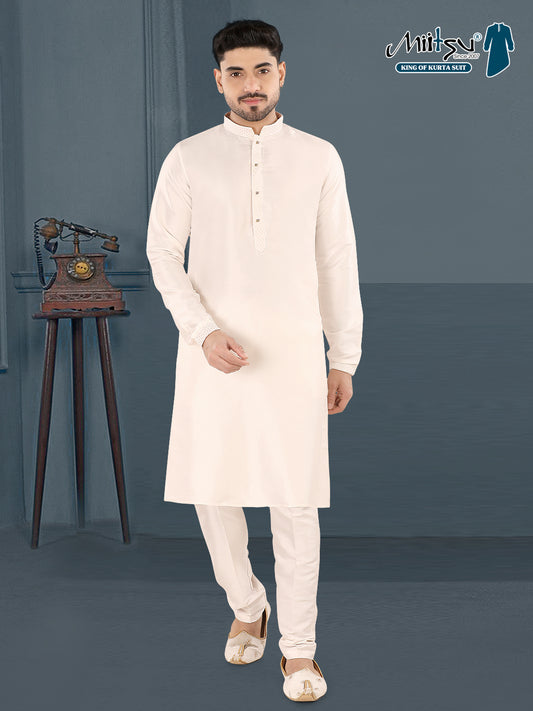 Ivory Grace Cream Kurta Set – By Miitsu (k119)