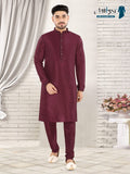 Royal Wine Classic Kurta Set – Refined Festive Elegance (k119)