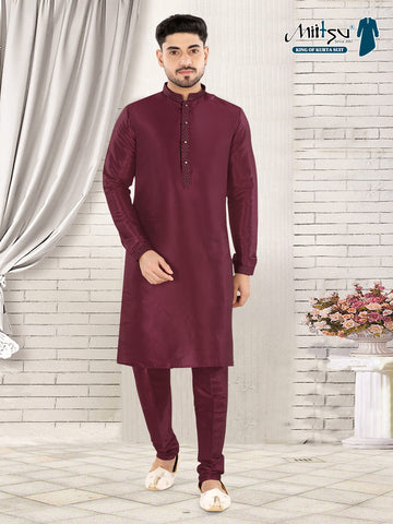 Royal Wine Classic Kurta Set – Refined Festive Elegance (k119)