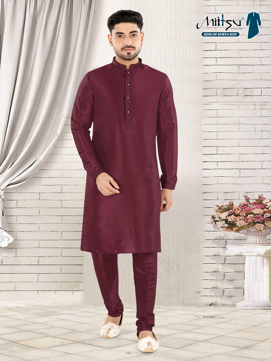 Royal Wine Classic Kurta Set – Refined Festive Elegance (k119)