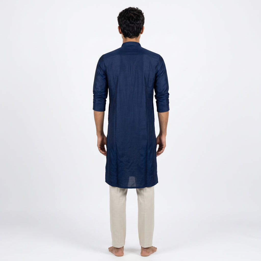 Royal Navy Kurta with Multicolored Mirror Embellishments(1923)