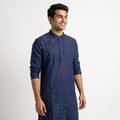 Royal Navy Kurta with Multicolored Mirror Embellishments(1923)