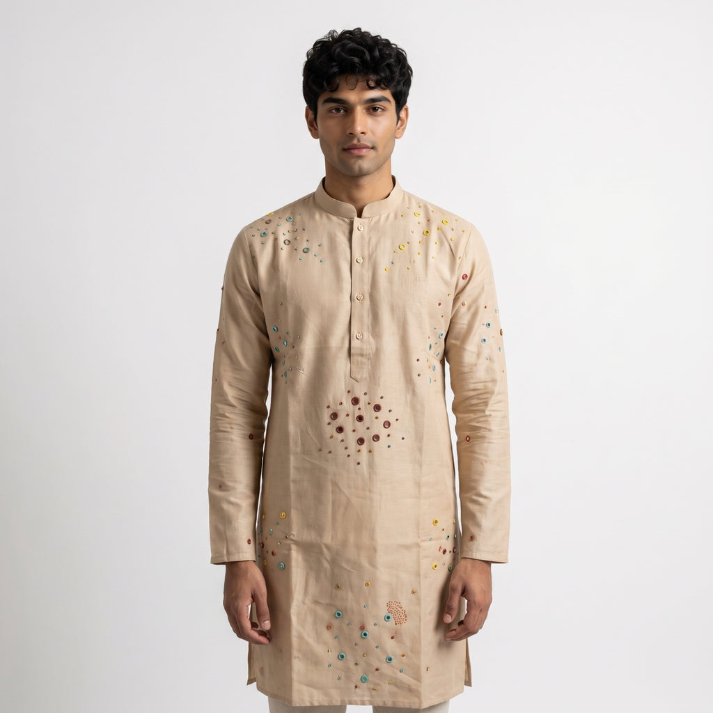 The Golden Oasis Mirror Work Kurta(1923)