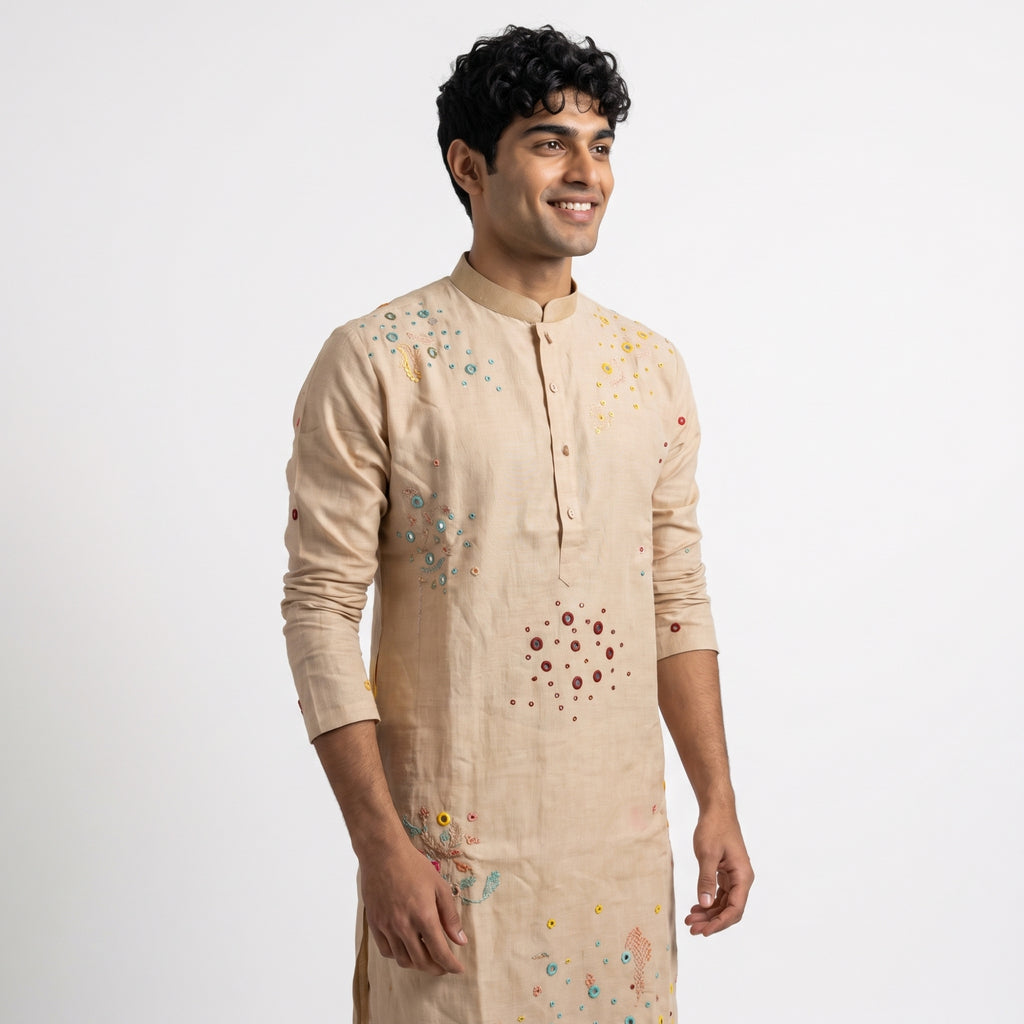 The Golden Oasis Mirror Work Kurta(1923)