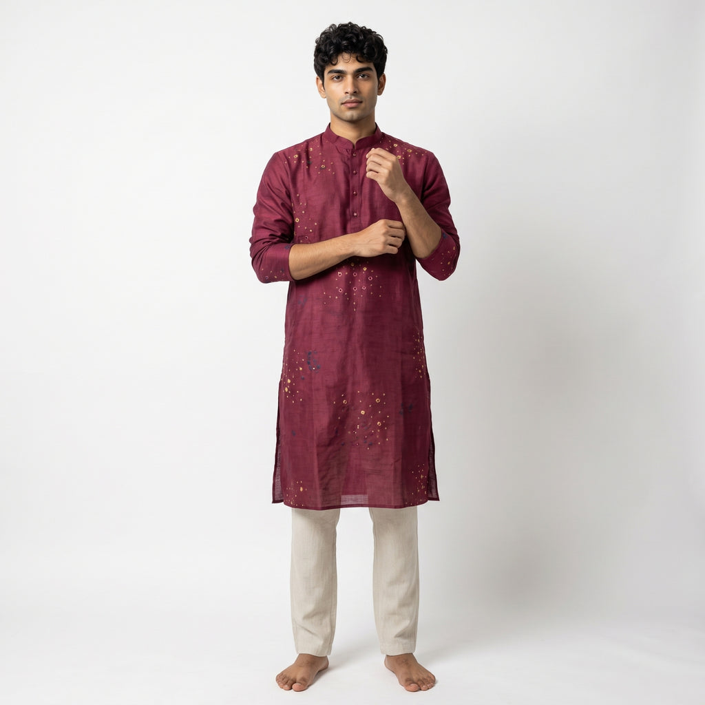 Classic Deep Maroon Straight Kurta(1923)