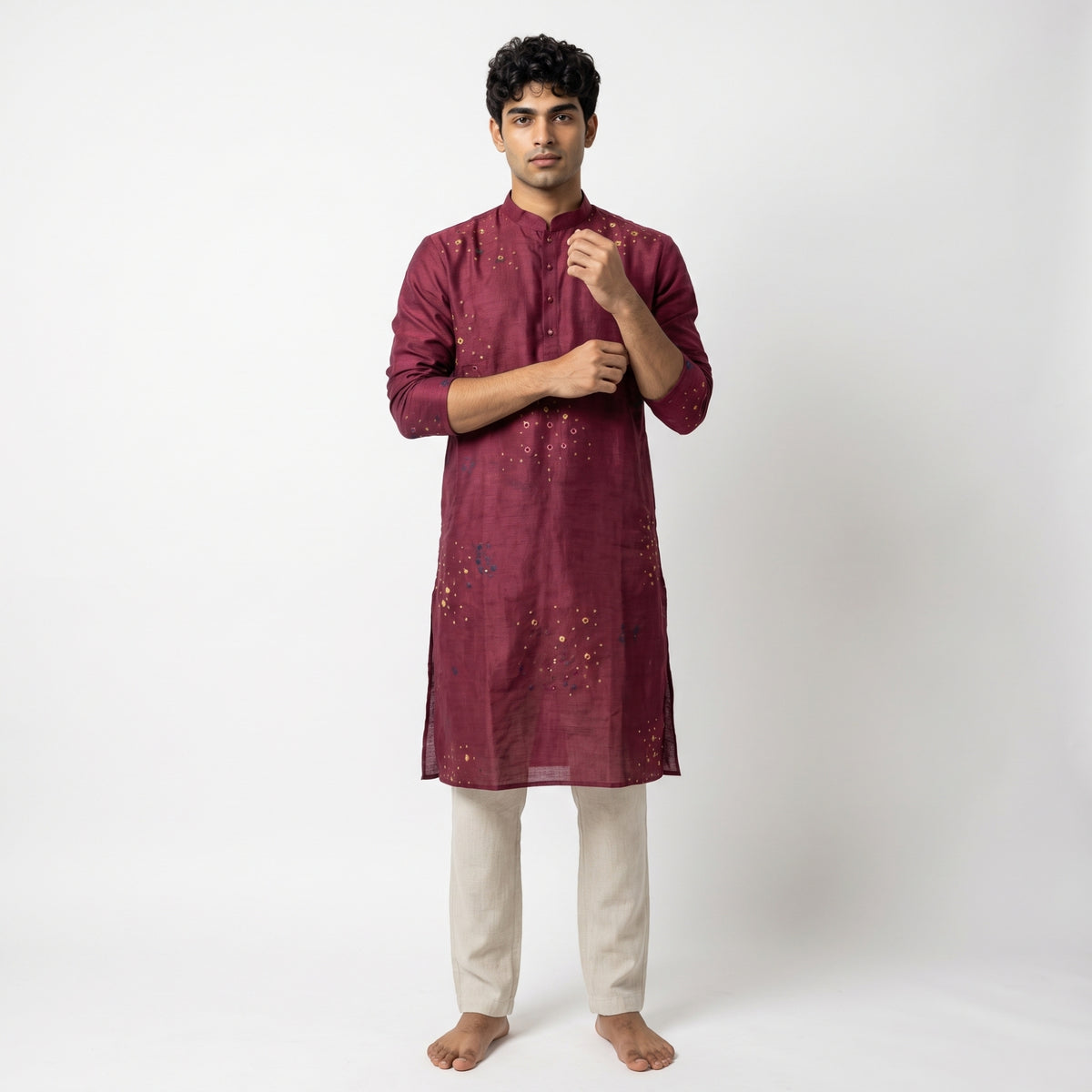 Classic Deep Maroon Straight Kurta(1923)
